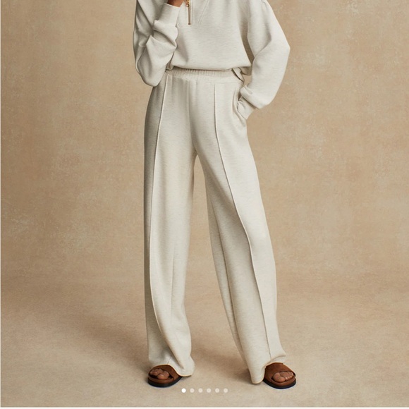 Varley Wide Leg Pant - Ivory Marl - Picture 2 of 12